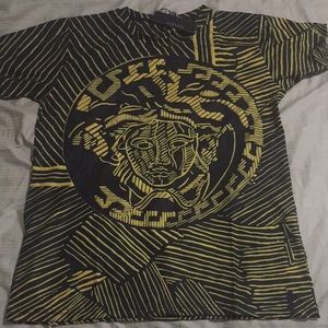 Black Versace shirt with gold print